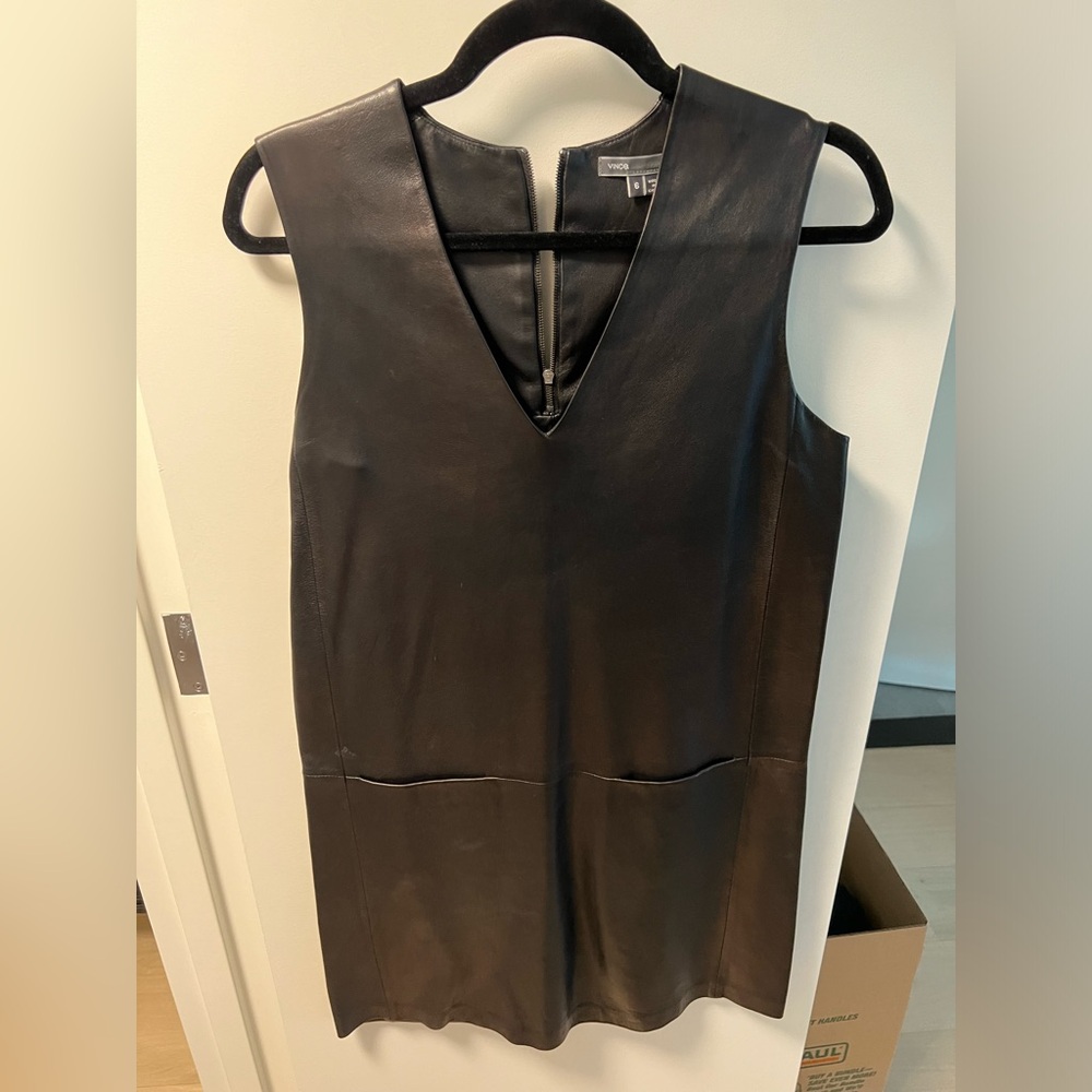Vince Black Leather Jumper.